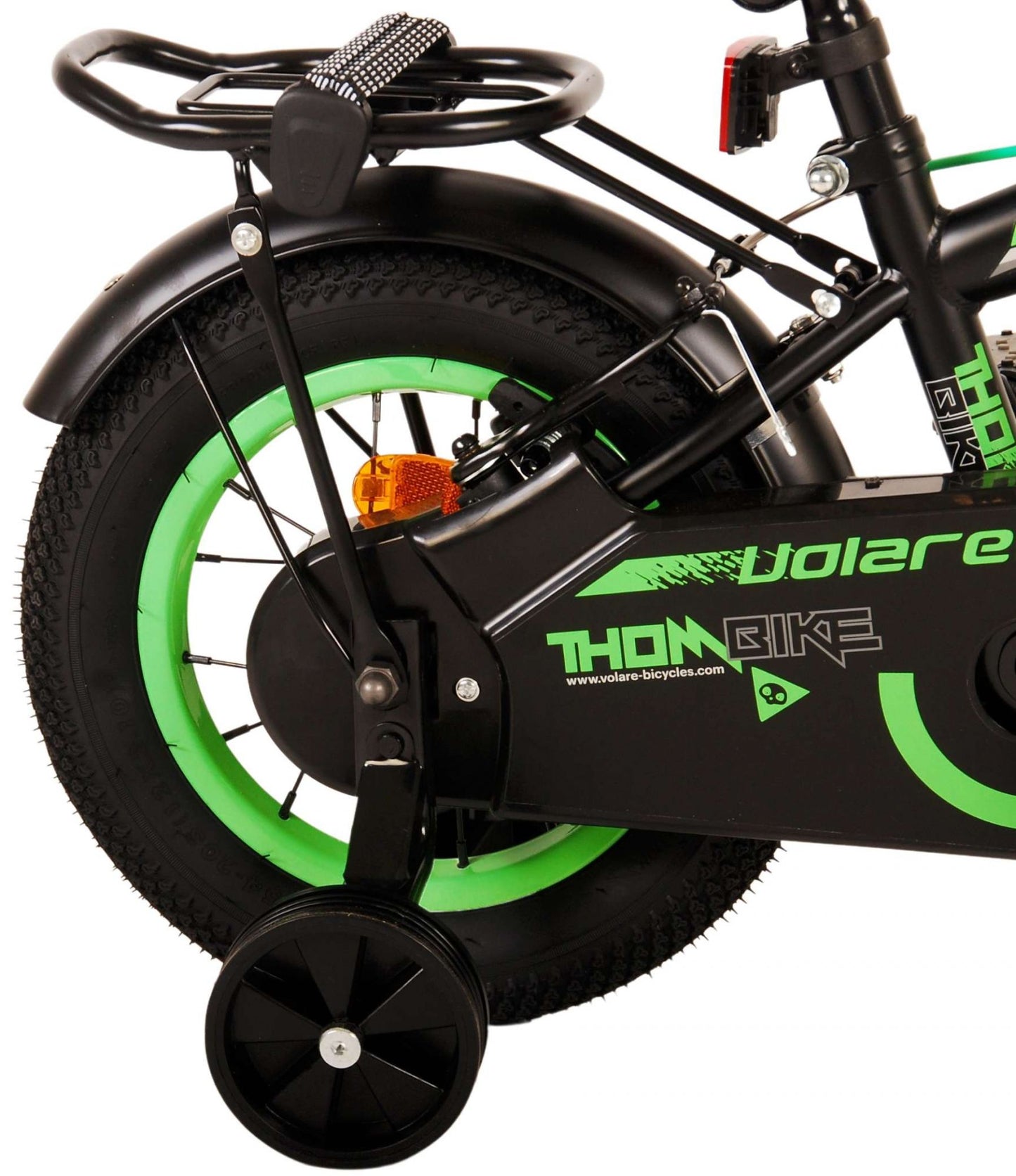 Volare Thombike Kinderfiets - Jongens - 12 inch - Zwart Groen - Twee Handremmen