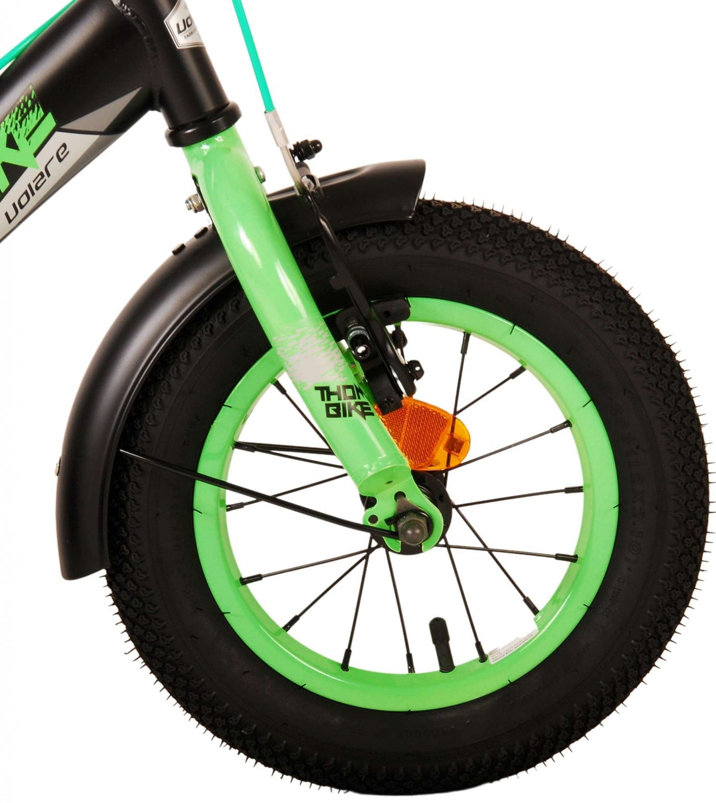 Bike para niños Volare Thombike - Niños - 12 pulgadas - Black Green - Dos frenos de mano