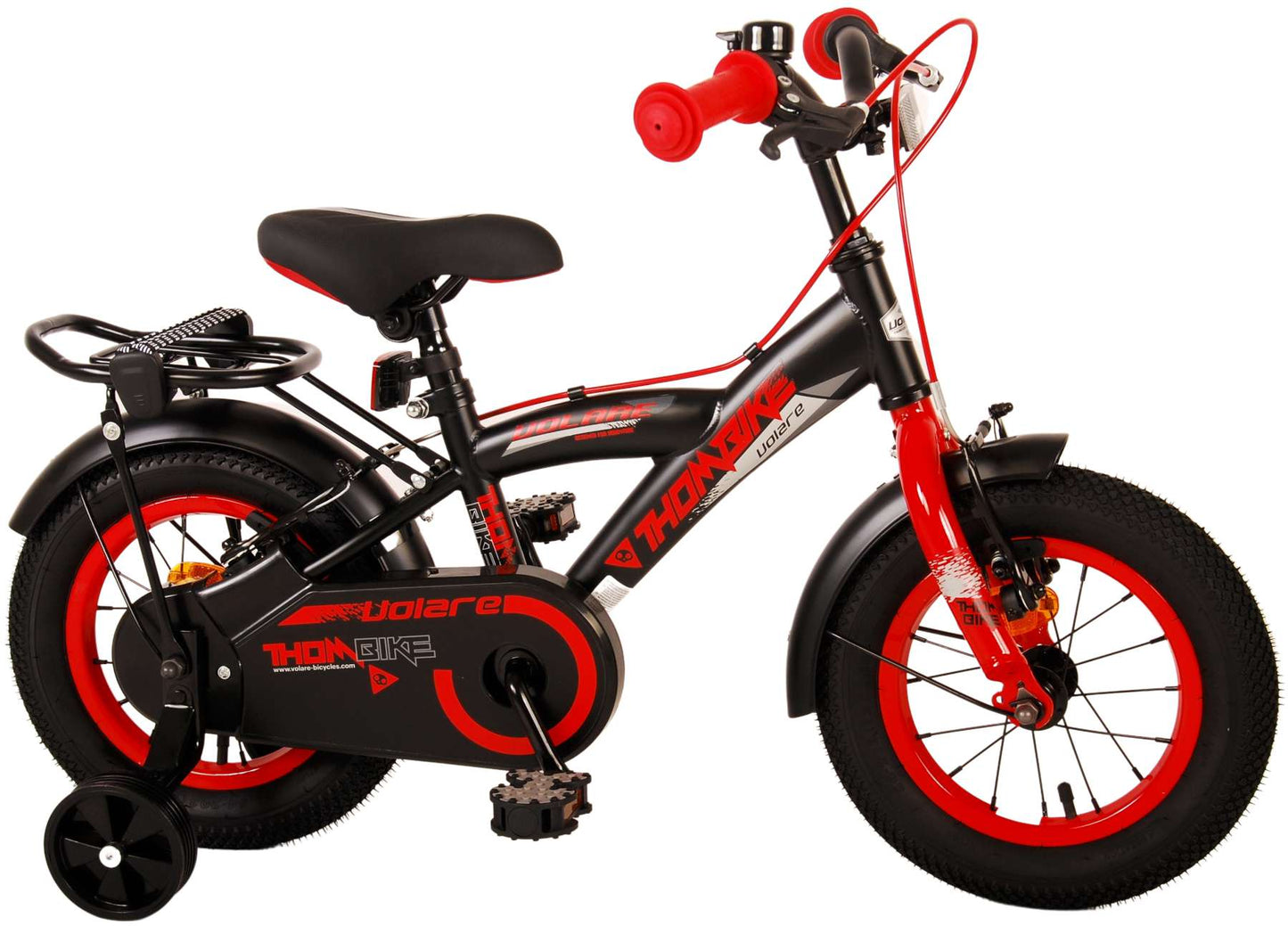 Bike per bambini Volare Thbike - Boys - 12 pollici - rosso nero - freni a due mani