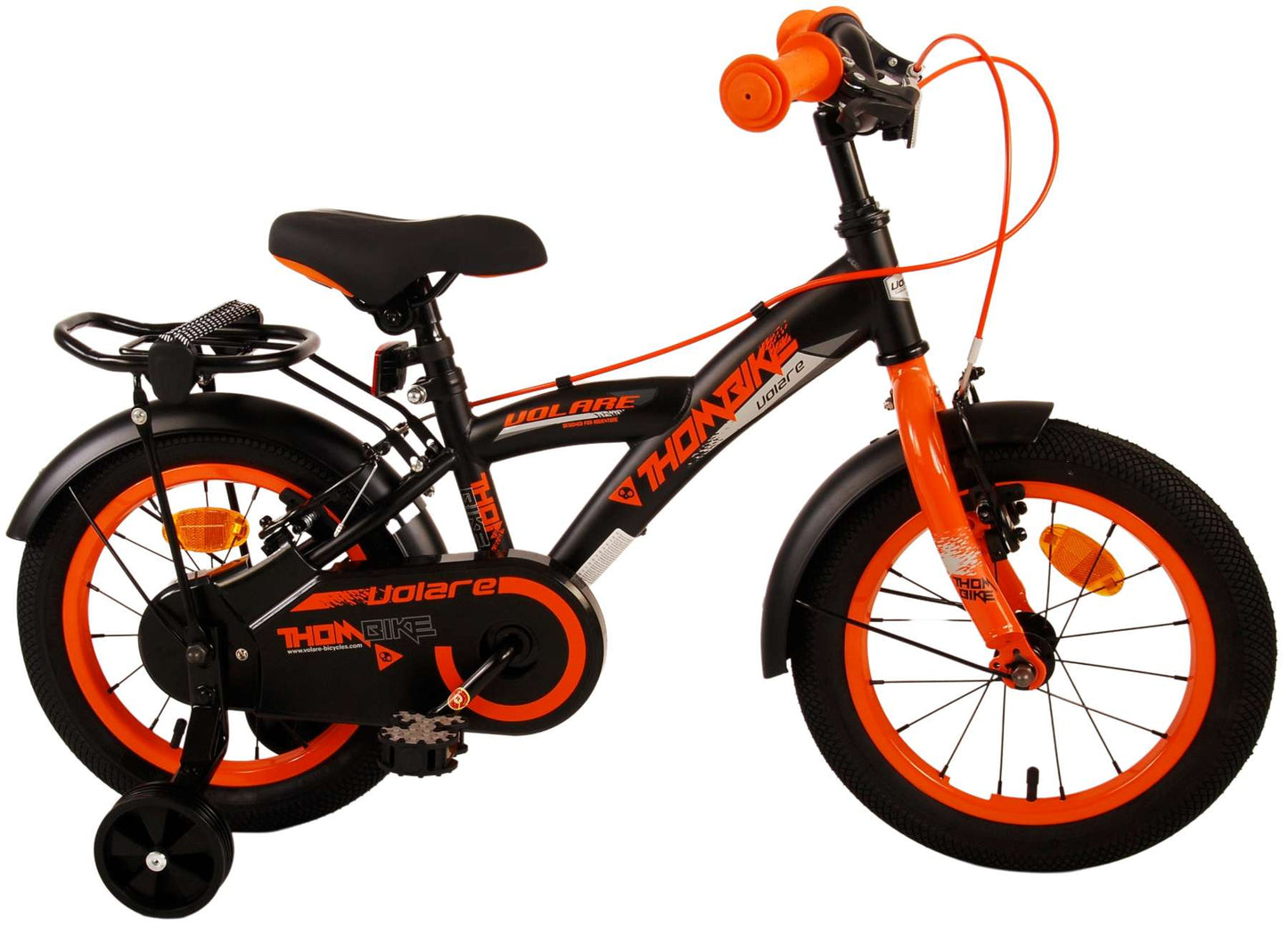 Bicicleta para niños Volare Thombike - Niños - 14 pulgadas - Naranja negra - Dos frenos de mano