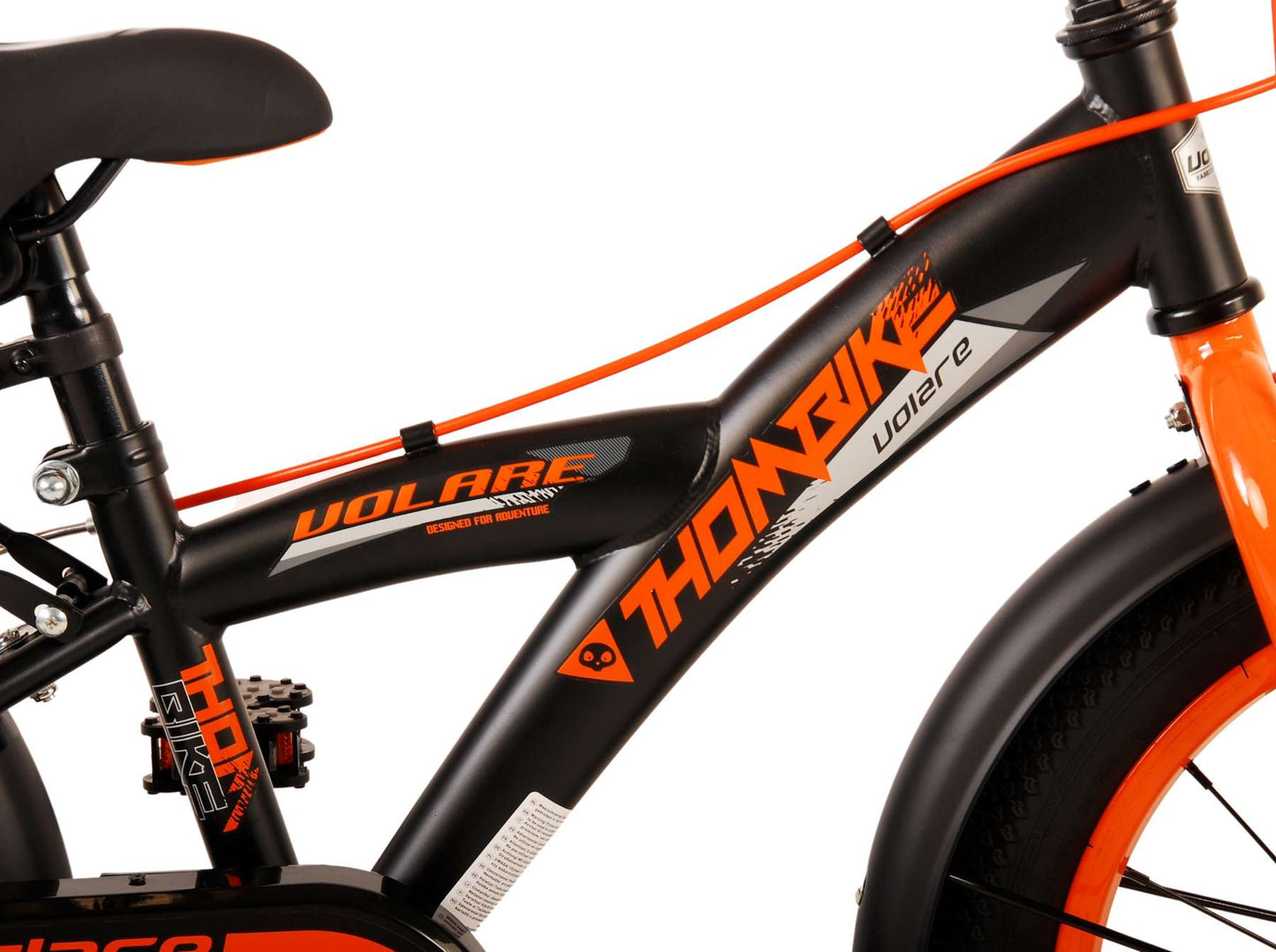 Bicicleta para niños Volare Thombike - Niños - 16 pulgadas - Naranja negra - Dos frenos de mano
