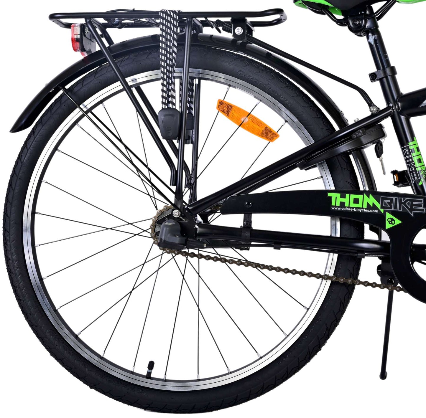 Bicicleta para niños Volare Thombike - Niños - 24 pulgadas - Negro verde - 3 engranajes