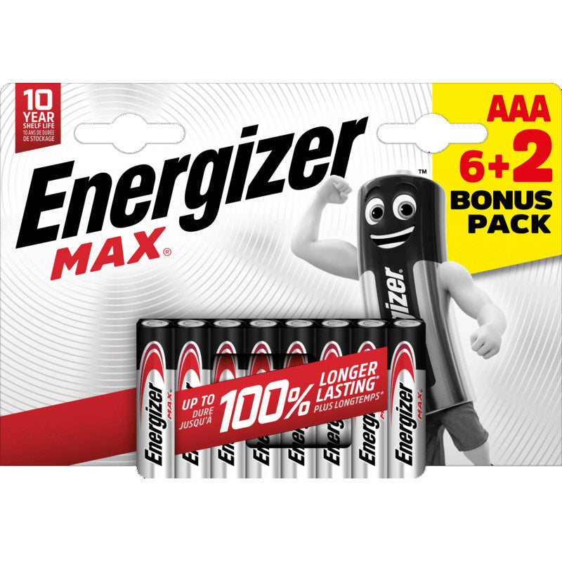 Energizer Max LR03 AAA Blister 6+2 piezas