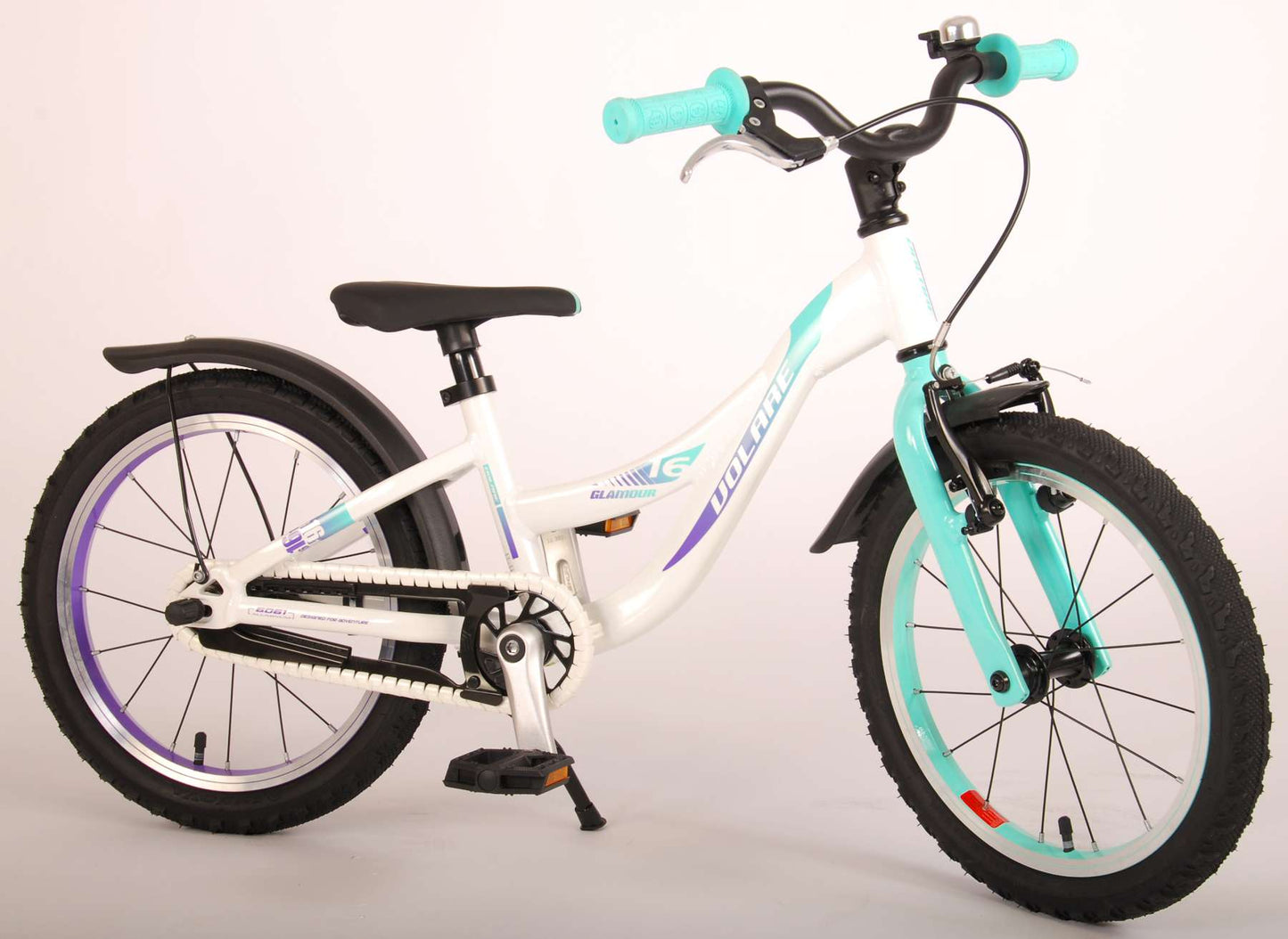 Volare Glamour Bicycle para niños - Niñas - 16 pulgadas - Mint White Mint - Prime Collection