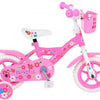 Volare Flowerie Kinderfiets - Meisjes - 10 inch - Roze Wit - Doortrapper