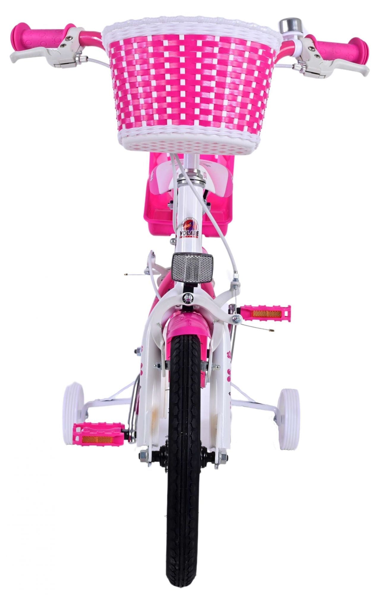 Volare Lovely Kinderfiets - Meisjes - 14 inch - Roze Wit - Twee Handremmen