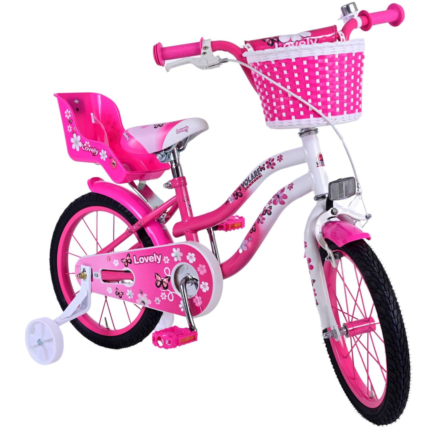 Volare Lovely Kinderfiets Meisjes 16 inch Roze Wit