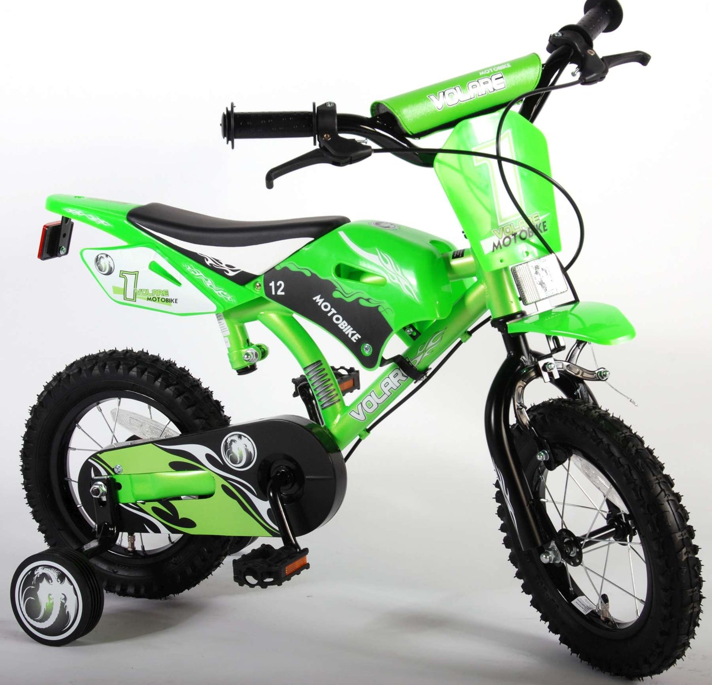 Bike per bambini in moto Volare - Boys - 12 pollici - Verde - Freni a due mani