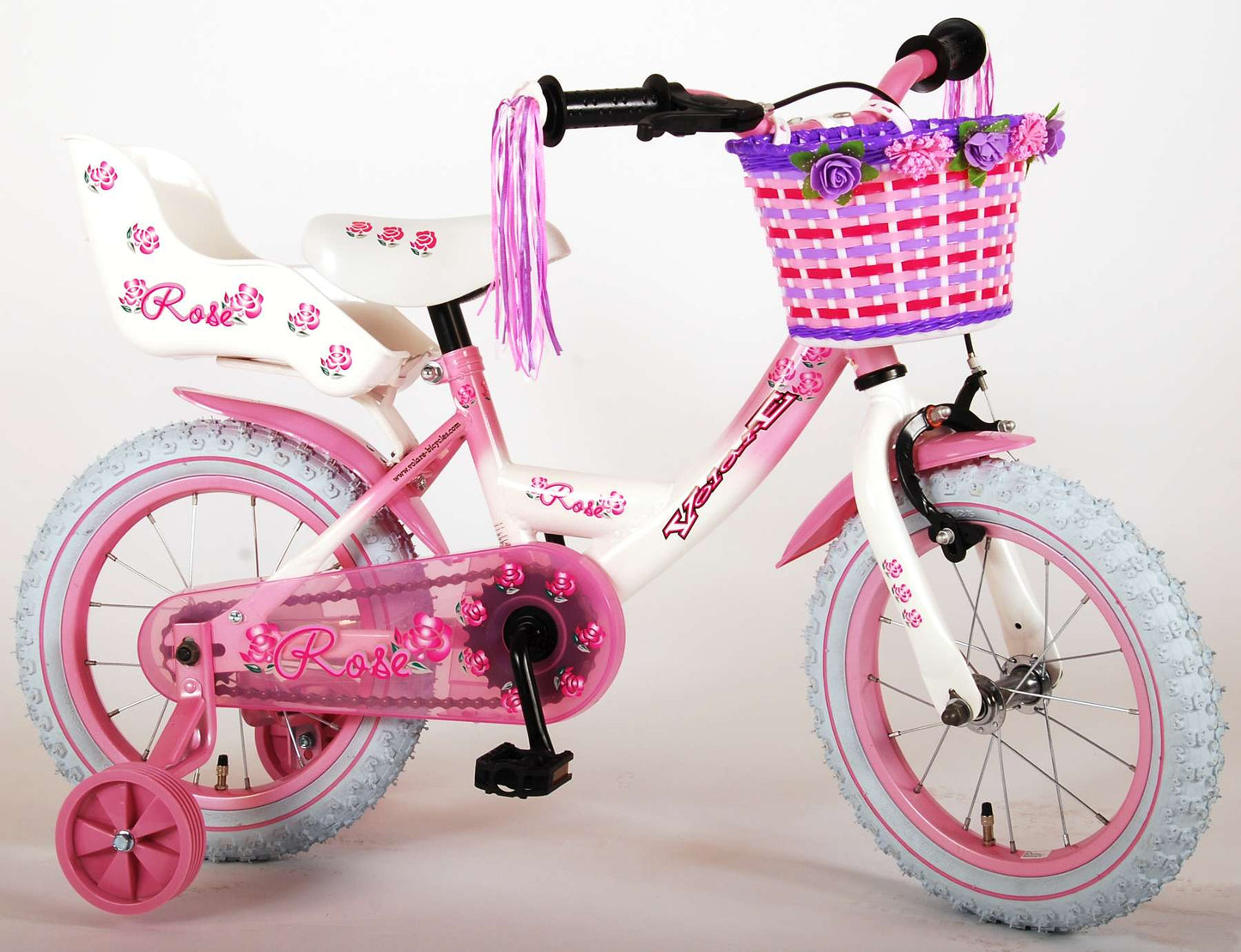 Bicycle per bambini di Vlatare Rose - Girls - 14 pollici - Bianco rosa - 95% assemblato
