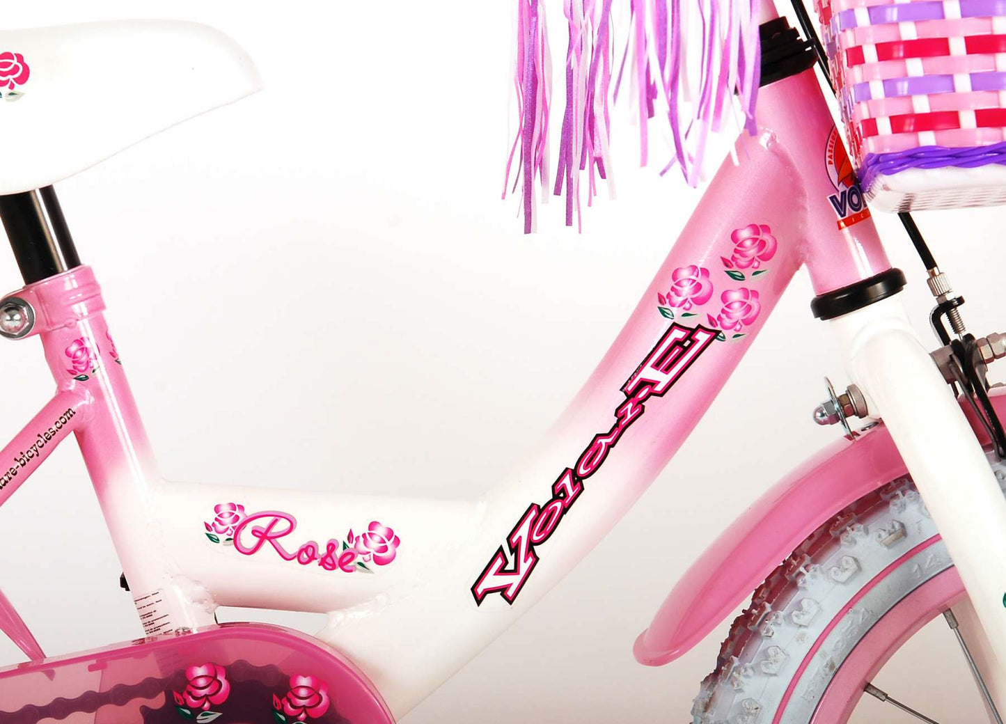 Bicycle per bambini di Vlatare Rose - Girls - 14 pollici - Bianco rosa - 95% assemblato