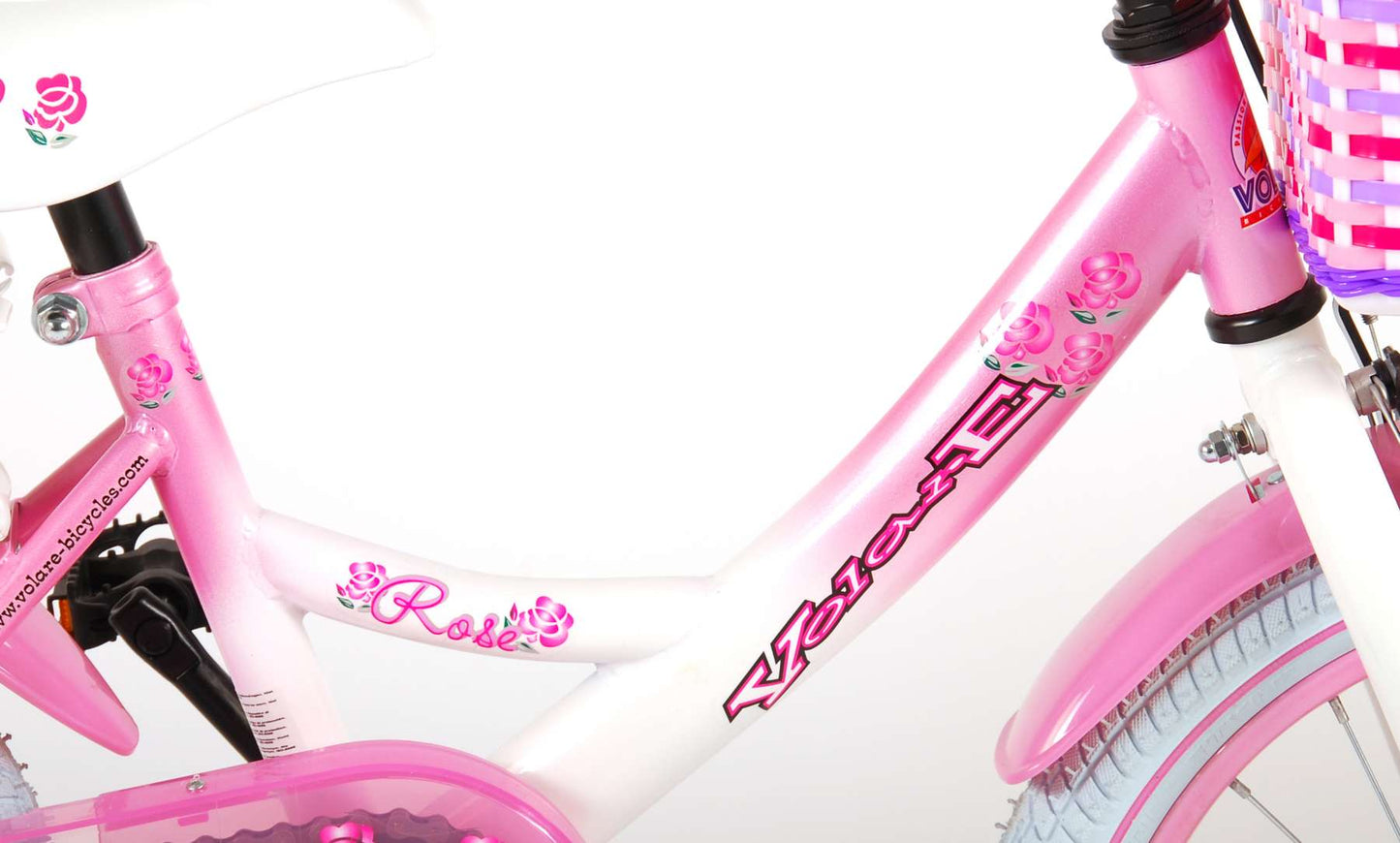 Bicycle per bambini di Vlatare Rose - Girls - 16 pollici - Bianco rosa - 95% assemblato