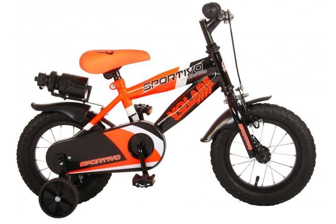 Bicycle per bambini Sports Stirare - Boys - 12 pollici - Neon Oranje Black - 95% assemblato