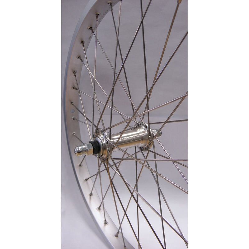 Roland voorwiel 20-1.75 alu sh32 zilver rvs spaak 14