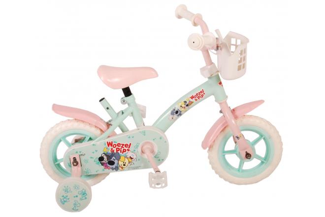 Woezel Pip Children's Bicycle - Girls - 10 pollici - Pink blu menta - Trapper