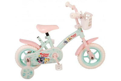 Bicicleta para niños de WoEzel Pip - Niñas - 10 pulgadas - Mint Blue Pink - Trapper