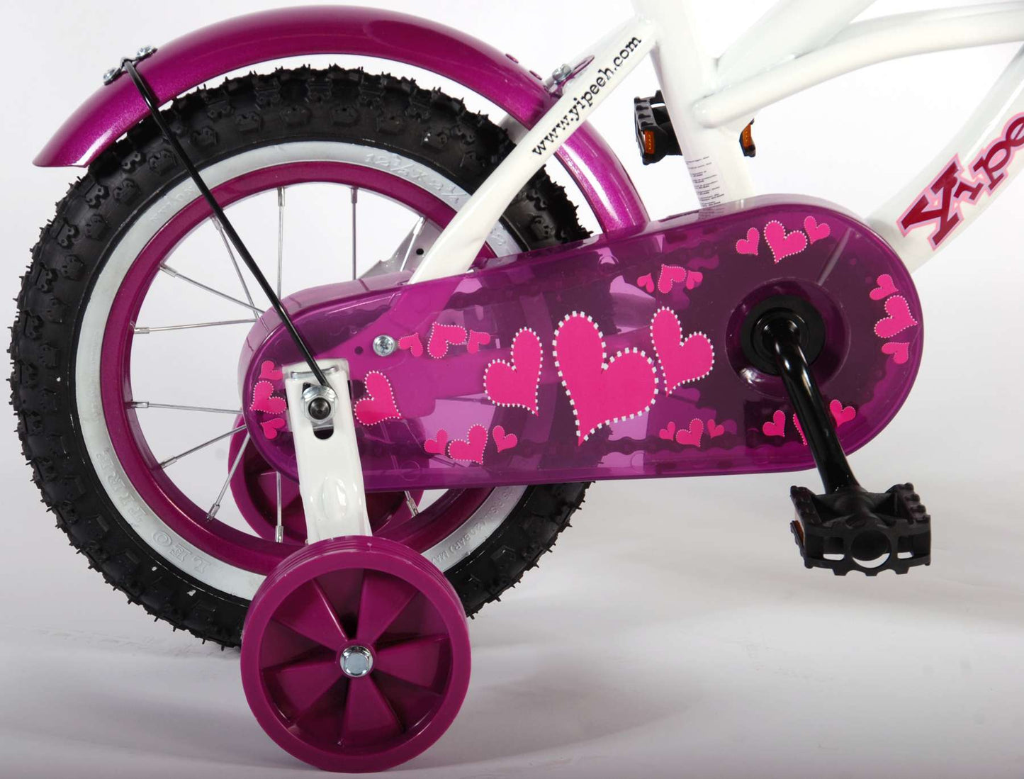 Volare Heart Cruiser Bike para niños - Niñas - 12 pulgadas - Púrpura Blanca