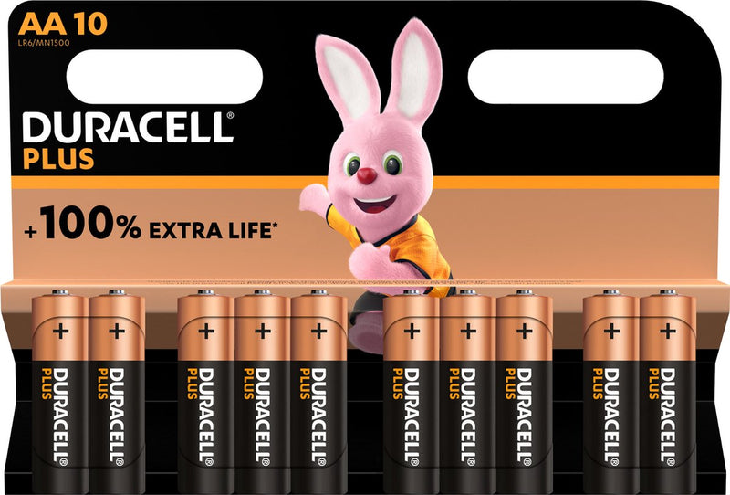 Duracell Plus Alkaline Penlite LR6 AA Pack 10 pezzi