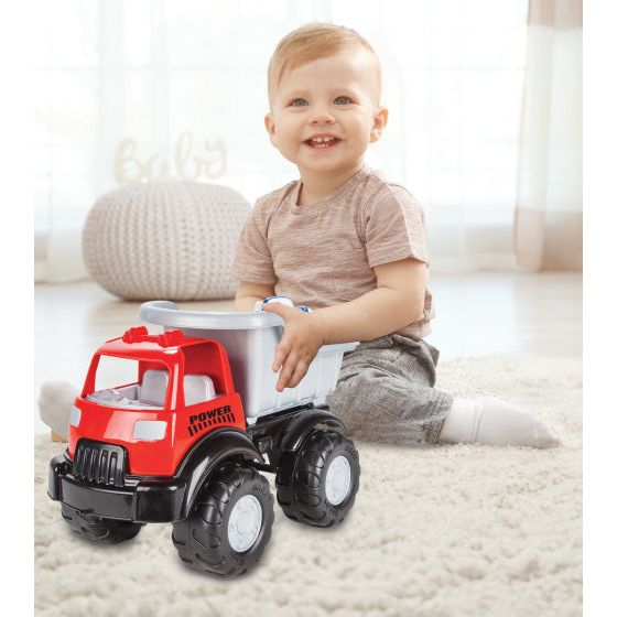 Pilsan Vrachtwagen met autootjes rood zilver 3-delig