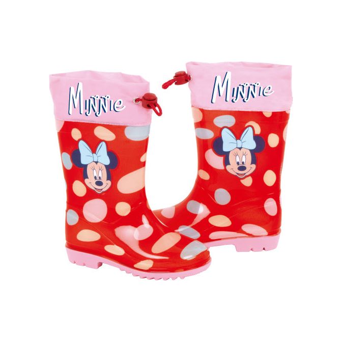 Arditex Rain Boots Minnie Girls PVC Textil Red Pink tamaño 28