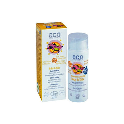 Eco cosméticos para bebés protector solar SPF 50 granada