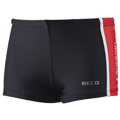 Beco Zwemboxer jongens polyamide elastaan zwart rood maat 110