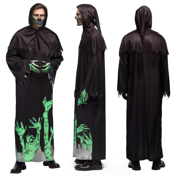 Boland Blowing Reaper Costume Men Black Green Size 58 60 (XXL)