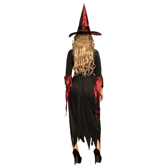 Disfraz de bruja de Boland Damas Black Red Tamaño 40 42 (M)