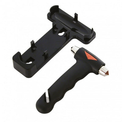 Martillo de emergencia de pie carpint con cortador de cinturón negro 12.5 cm