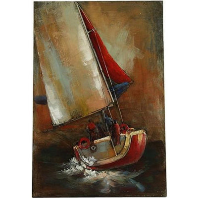Hi-point Boot schilderij 60 x 90 cm staal bruin oranje
