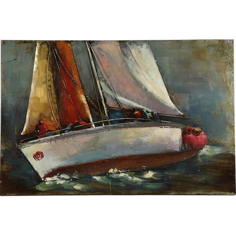 Hi-point Boot schilderij 90 x 60 cm staal bruin oranje