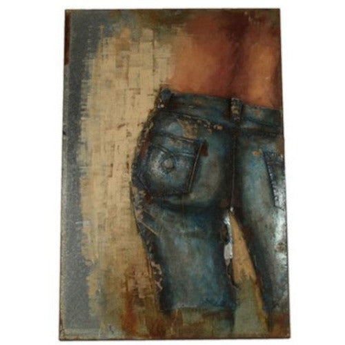 Jeans hi-point dipinto dipinto da 120 cm nichel blu marrone