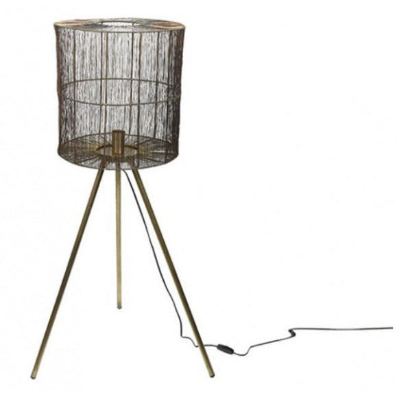Hi-point Duncan staande lamp 119 cm E27 nikkel 25W goud