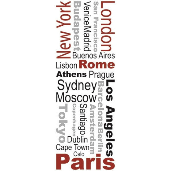 CRearreda Wall Sticker Cities 290 x 220 cm de vinilo negro de 21 piezas