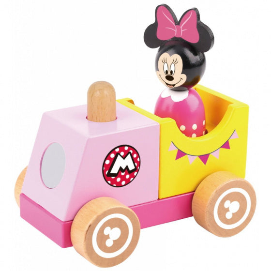 Disney Minnie Mouse Wooden Toy Train 18 mesi 2 pezzi