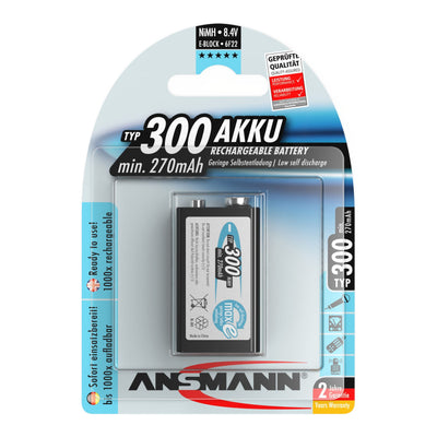 ANSMANN NIMH BATERÍA 9 Volt E Tipo de bloque 300 Maxe 1er Blister