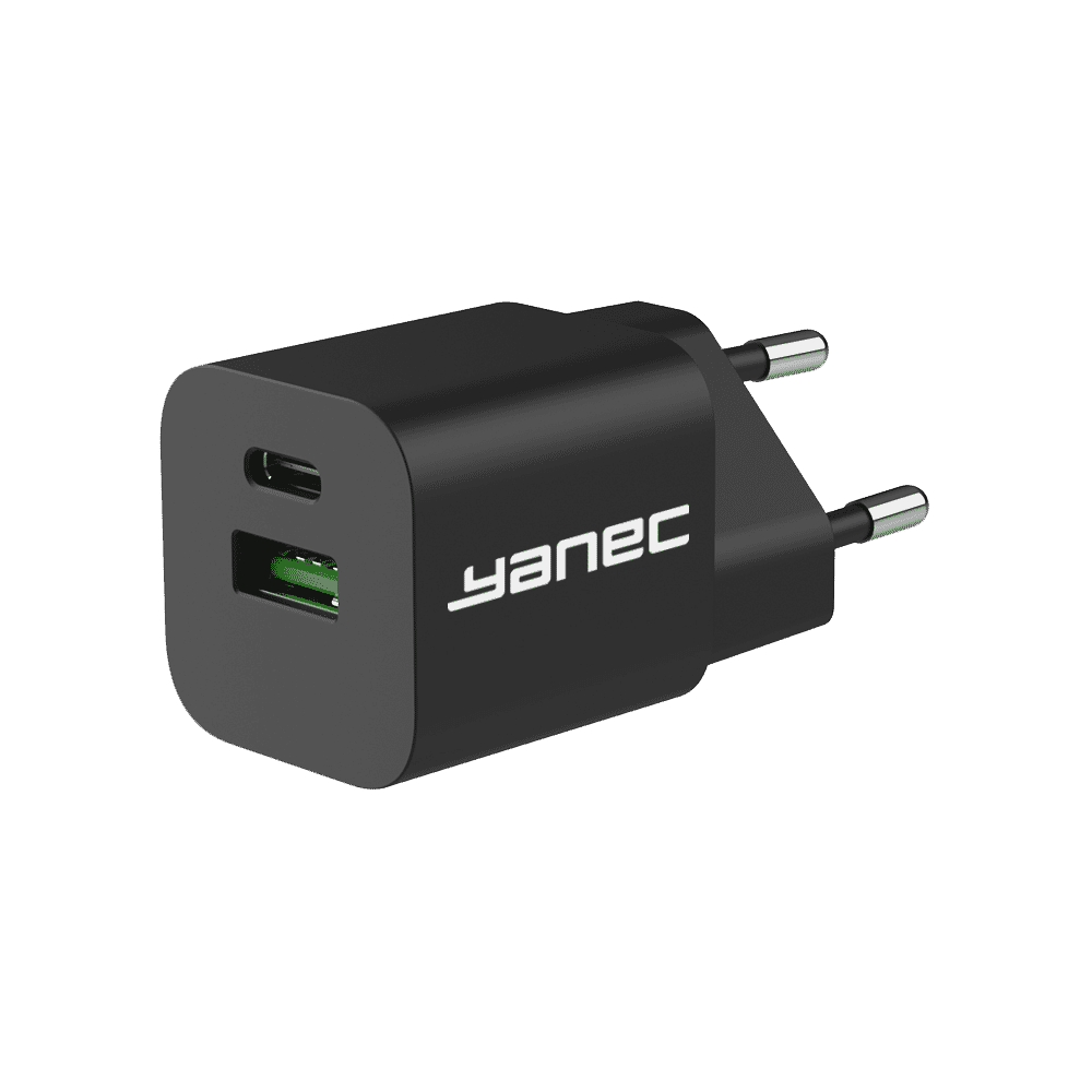 Yanec Compact Gan Lader USB-A USB-C 30W