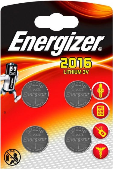 Batterie a cella a pulsante 3v al litio Energizer (CR2016) 4 pezzi
