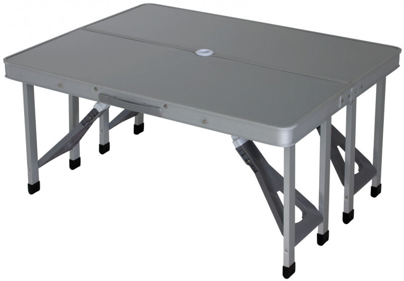 Mesa de campamento Lipoux 86 x 68 cm de aluminio gris