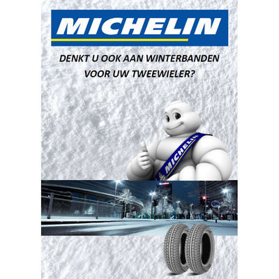 Michelin Poster 'Tweewieler winterbanden' voor A1 stoepbord NL