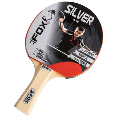 Fox TT Silver 2 Star Table Tennisbat 23 cm en blanco rojo