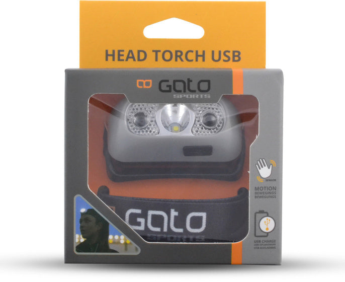 hoofd- helmlamp USB grijs one-size