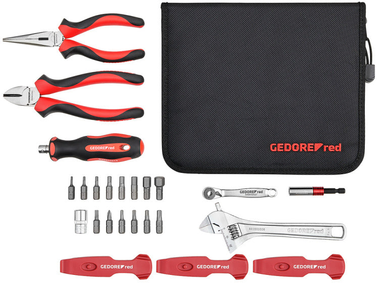Giodore Red Bicycle Workshop Tour Set Black Red 25 pezzi