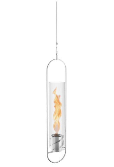 Höfats Spin 90 Atmosphere Lantern colgando 120 cm de plata de acero inoxidable