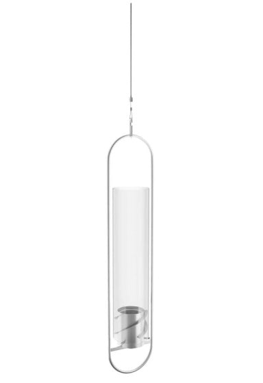 Höfats Spin 90 Atmosphere Lantern colgando 120 cm de plata de acero inoxidable