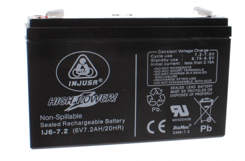 Batería recargable de injusa alta 6V-7.2 AH Negro