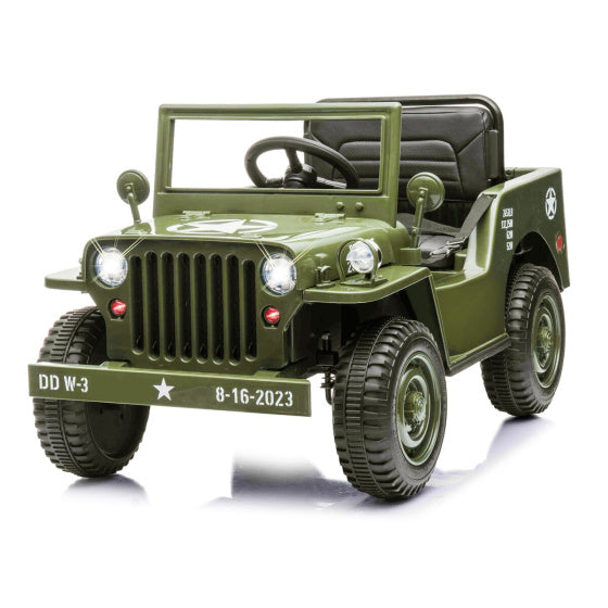 Jamara Willys MB Jeep 12v Vehículo de batería Ejército verde