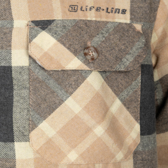 LIFE LINE JERVIS Jervis Camisa de franela acolchada Hombres Beige Tamaño 4xl