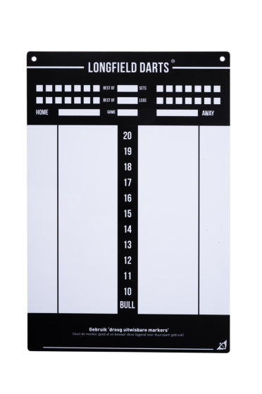 Longfield Darts Tournament Dartboard con accesorios de 8 piezas negras