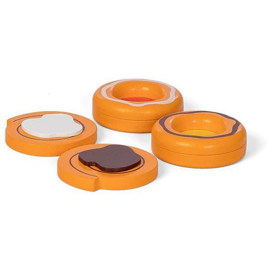 Mamamemo Cake Danish Junior 6 cm de madera de madera marrón de 4 piezas de 4 piezas