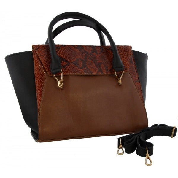 Stuffa a tracolla Ladies 24 x 41 cm in pelle nera 2 pezzi